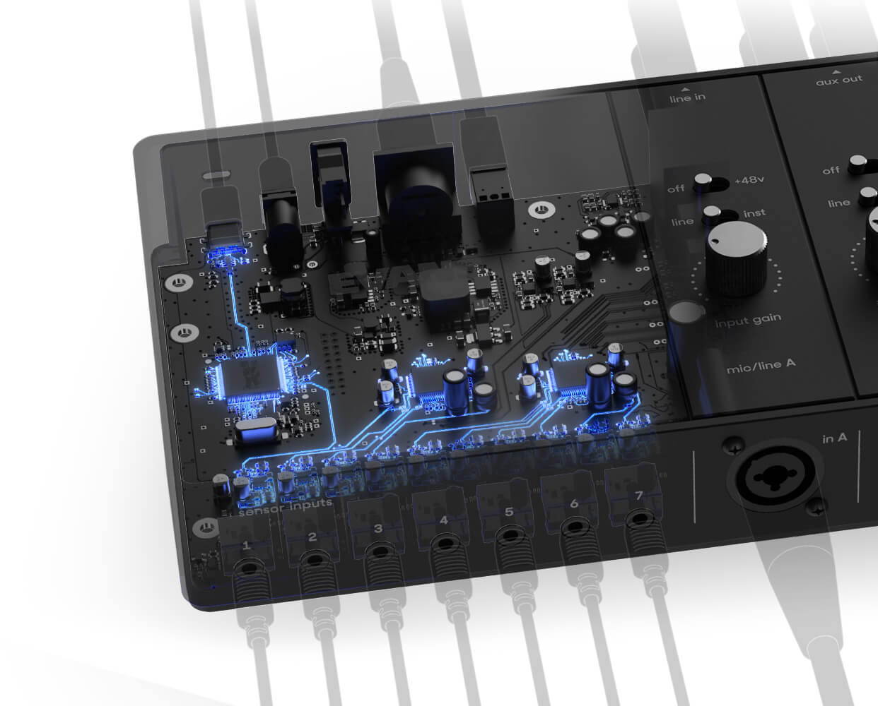 audio interface closeup