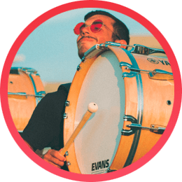 Blue Coats playing on Evans Drumheads