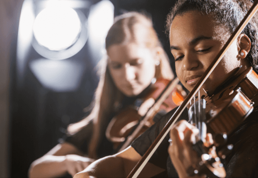 People playing violins