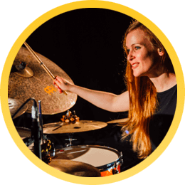 Anika Nilles playing with Promark Drumsticks