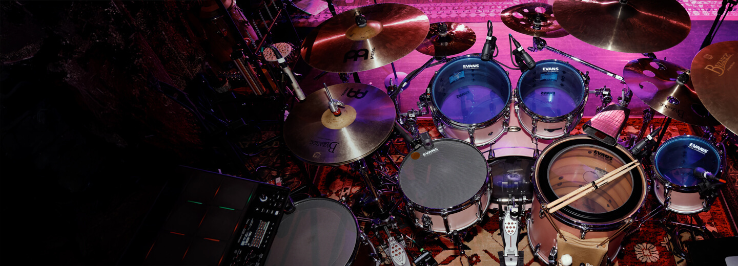 Drum kit in studio