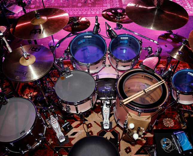 Drum kit in studio