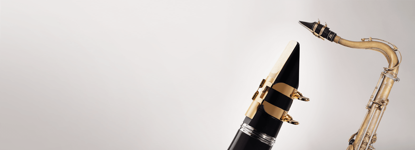 Mouthpieces on a clarinet and a saxophone