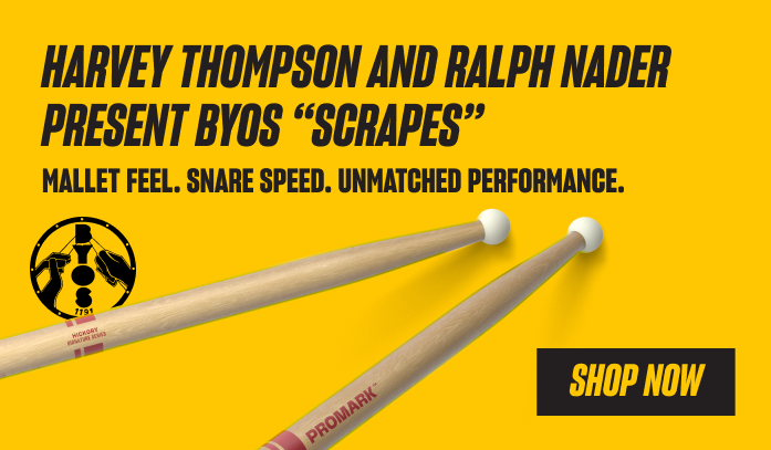 Ralph Nader and Harvey Thompson designed the BYOS "Scrapes" Drumstick. Shop now