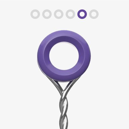 Purple guitar string ball end, B string, 2nd position