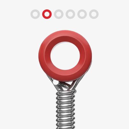 Red guitar string ball end, A string, 5th position