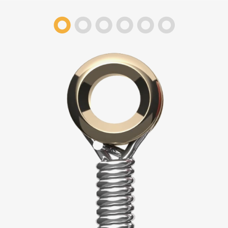 Red guitar string ball end, A string, 6th position