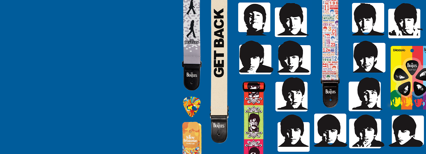 The Beatles Straps, picks, and drumheads by D'Addario