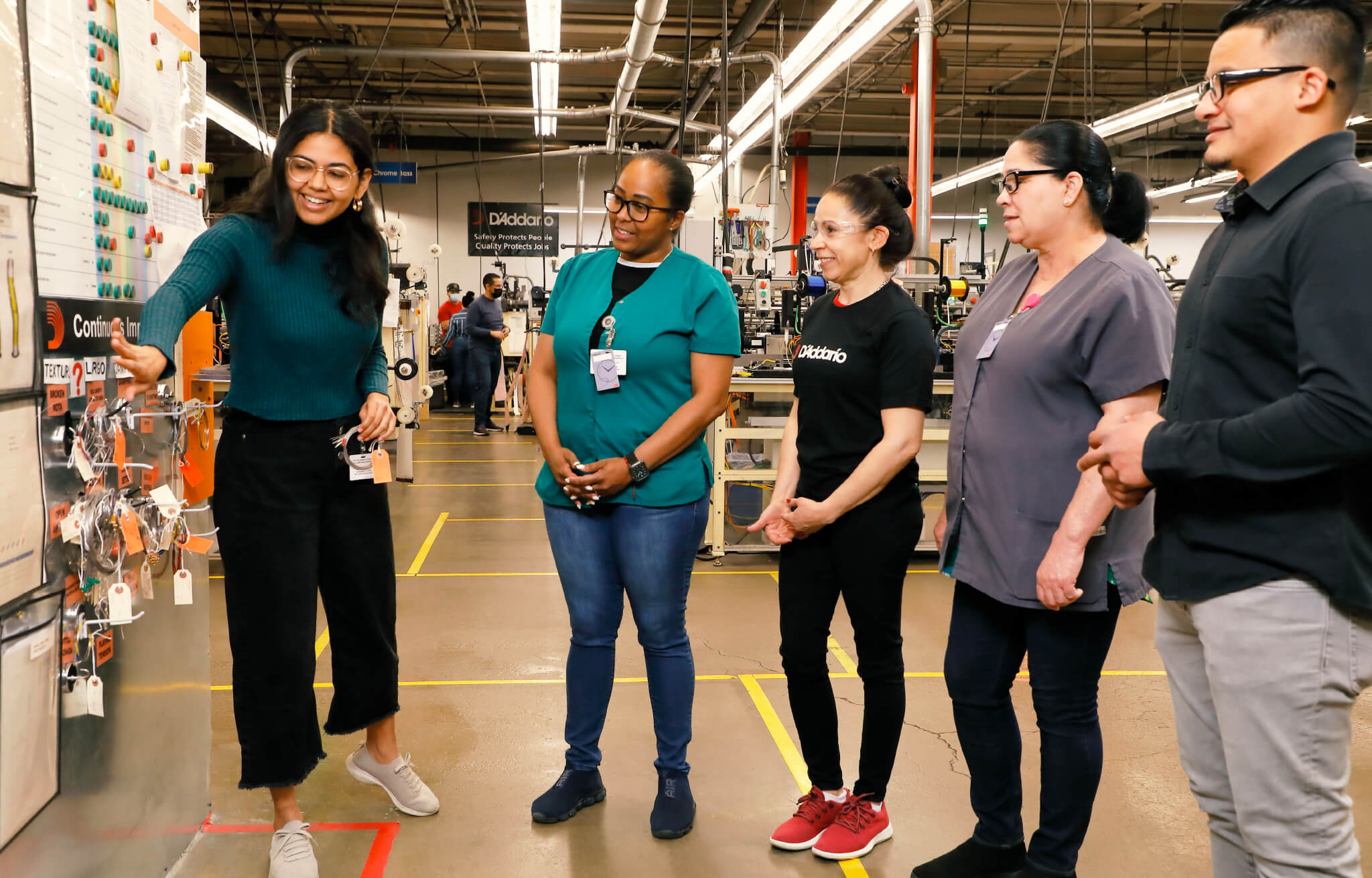 D'Addario employees in the factory