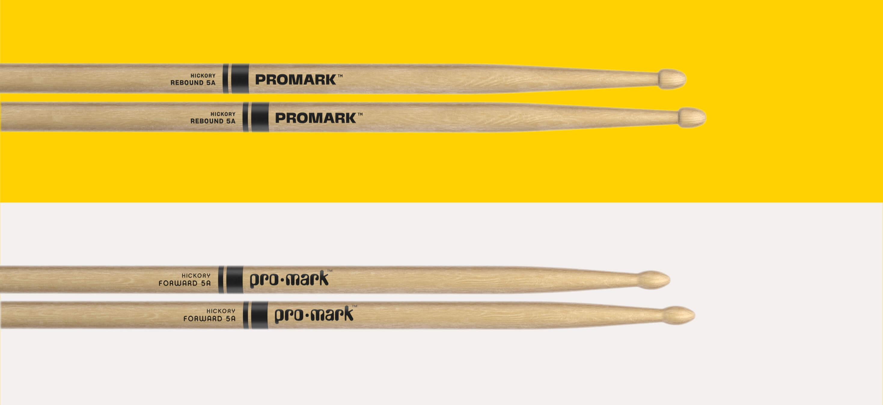 Drumstick Models Hickory Rebound 5A and Hickory Forward 5A