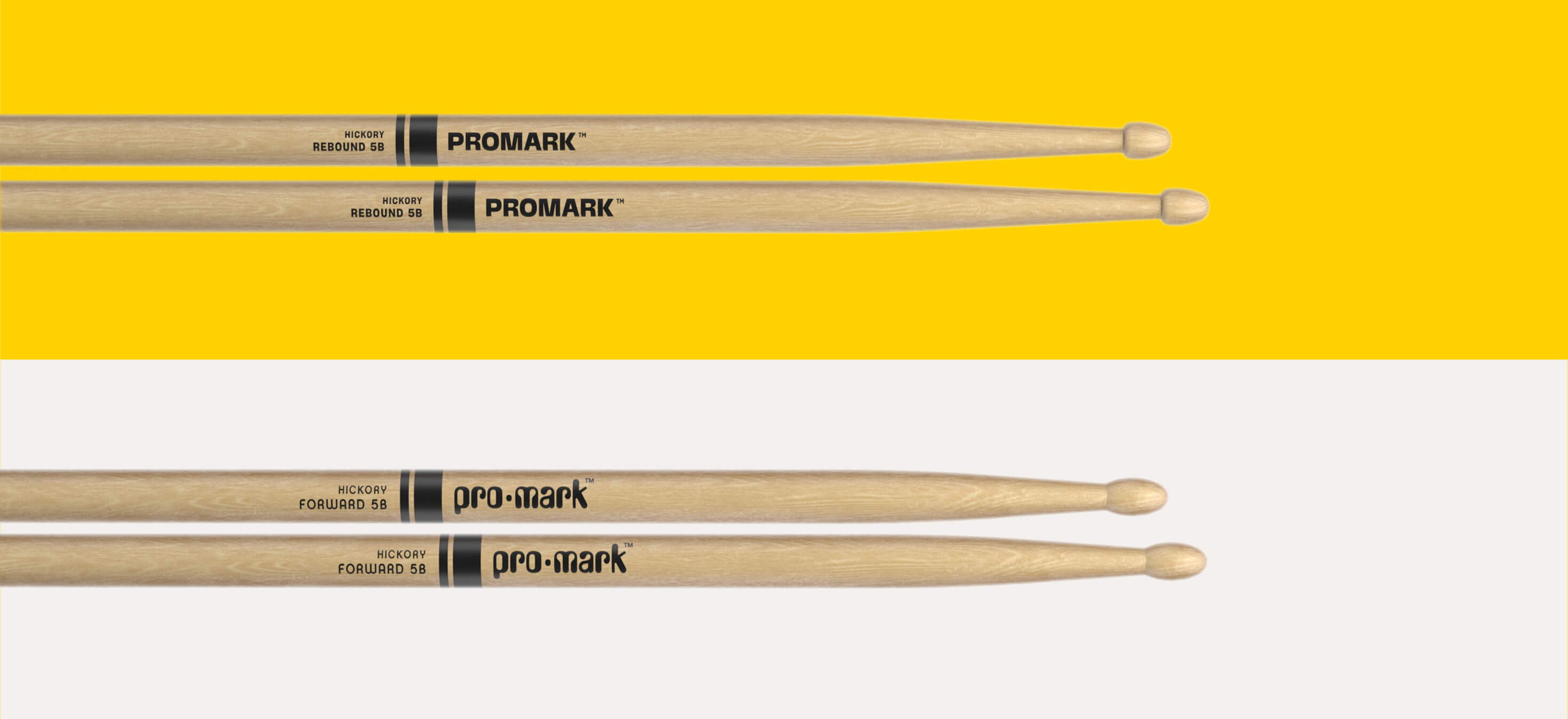 Drumstick Models Hickory Rebound 5B and Hickory Forward 5B