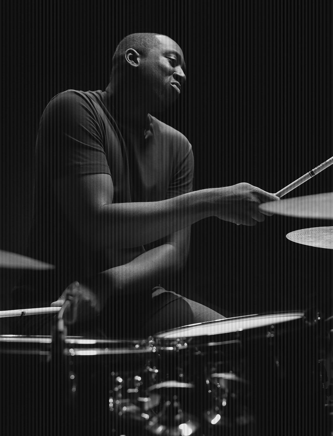 Larnell Lewis, professional drummer from band Snarky Puppy