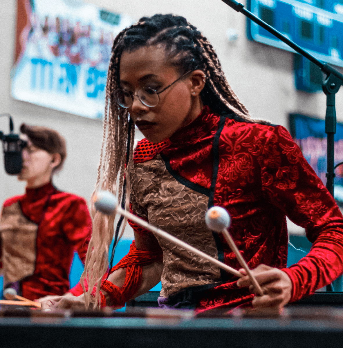 Drummer using SPYR mallets