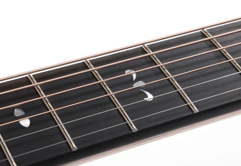 XS acoustic strings on Taylor guitar neck