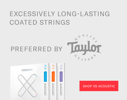 Excessively long-lasting coated strings preferred by Taylor - Shop XS acoustic