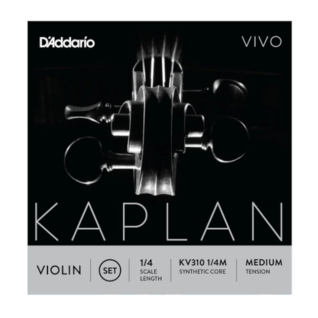 D&#39;Addario Kaplan Vivo Violin String Set, 1/4 Scale, Medium Tension
