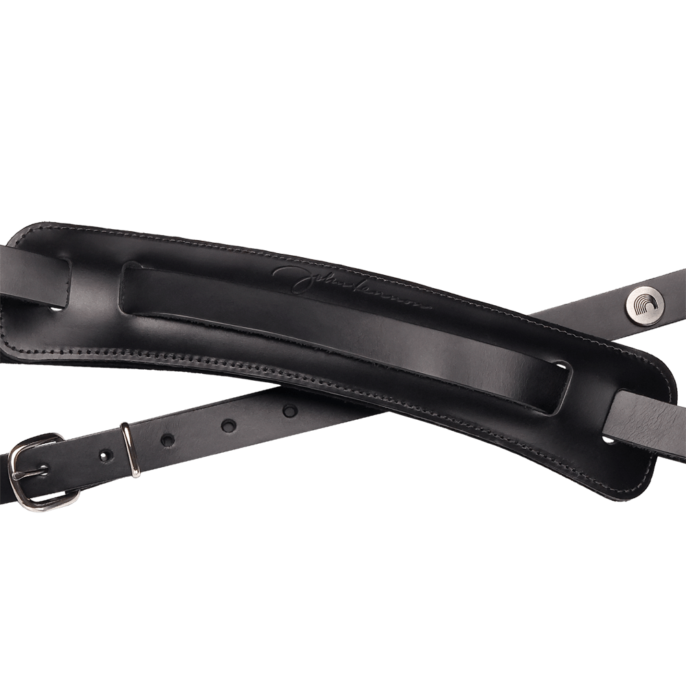 D'Addario John Lennon Signature Strap, Black Leather w/Pad