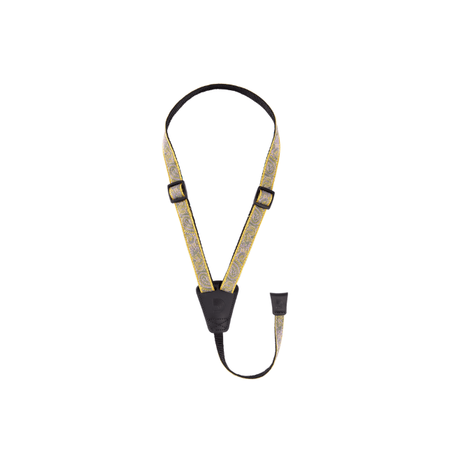 Cradle Ukulele Straps, Paisley Yellow/Purple