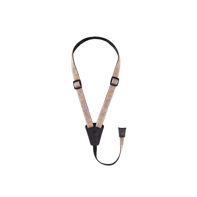 Cradle Ukulele Straps, Paisley Grey/Orange