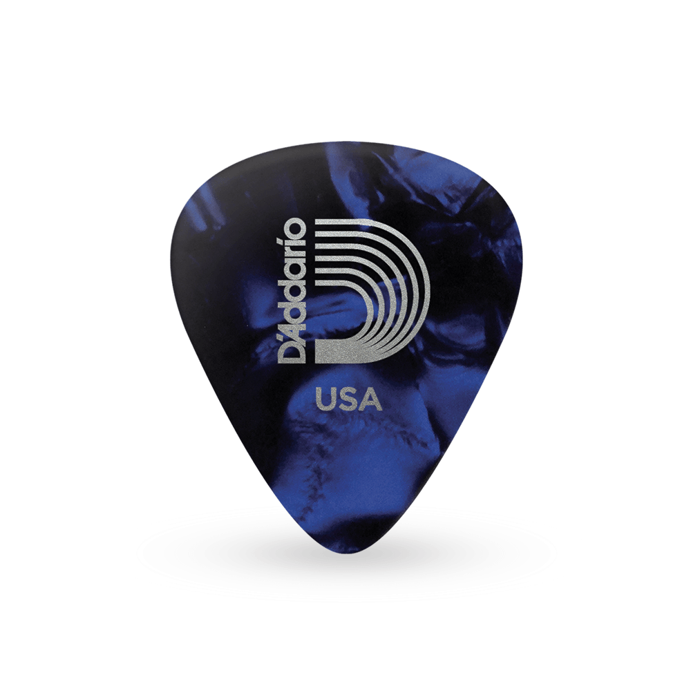 D'Addario Blue Pearl Celluloid Guitar Picks, 10 pack, Light