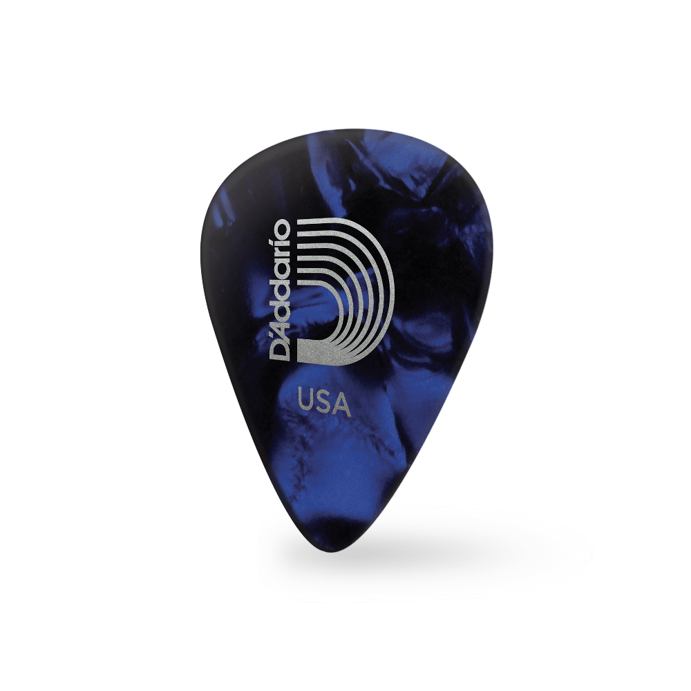 D'Addario Blue Pearl Celluloid Guitar Picks, 10 pack, Light