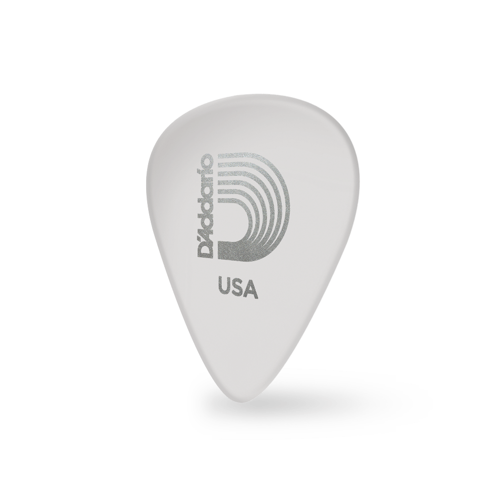 D'Addario White-Color Celluloid Guitar Picks, 10 pack, Light