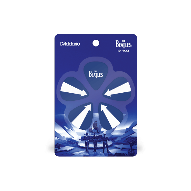 D&#39;Addario Beatles 1964 Tour Ed Sullivan Stage Guitar Picks, Medium Gauge (.70mm) 10-Pack