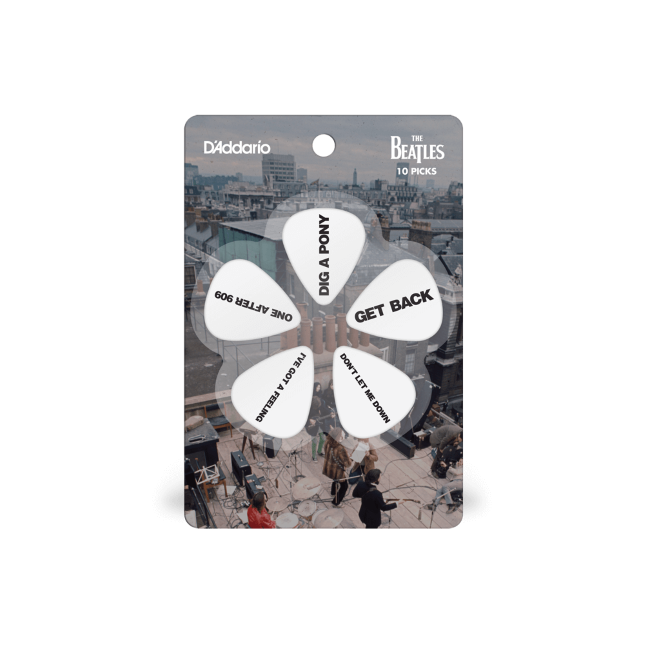 D&#39;Addario Beatles Guitar Picks, Get Back, 10-Pack, Medium
