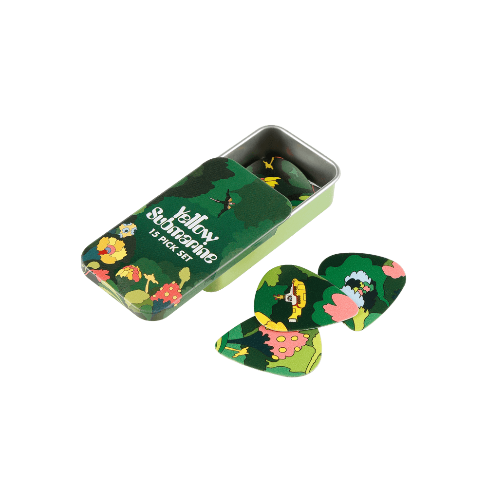 D'Addario Beatles Yellow Submarine 55th Anniversary Guitar Picks, Pepperland Woods, Medium Gauge (.70mm), 15-Pack
