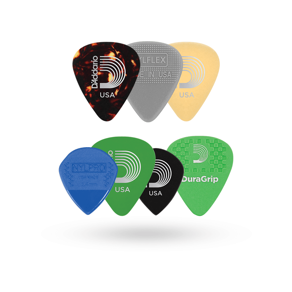 D'Addario Assorted Guitar Picks, 7-pack, Medium