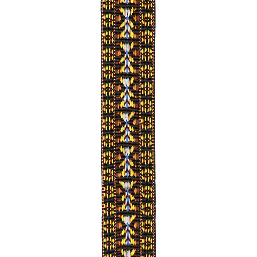 D'Addario Acoustic Quick Release Guitar Strap, Hootenanny Yellow & Brown