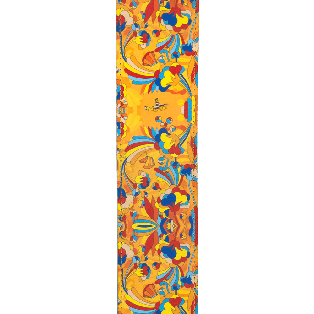 D'Addario Beatles Yellow Submarine 55th Anniversary Vinyl Guitar Strap, Primrose Prairie