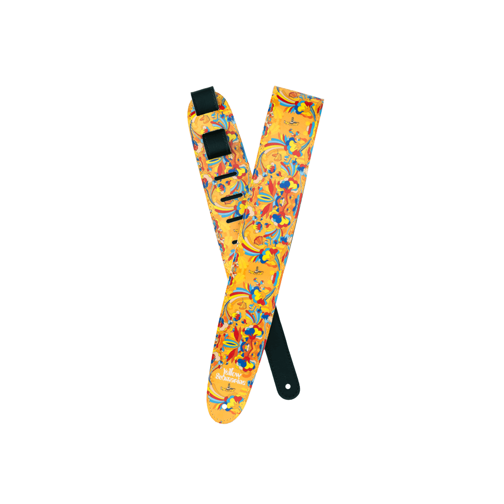 D'Addario Beatles Yellow Submarine 55th Anniversary Vinyl Guitar Strap, Primrose Prairie