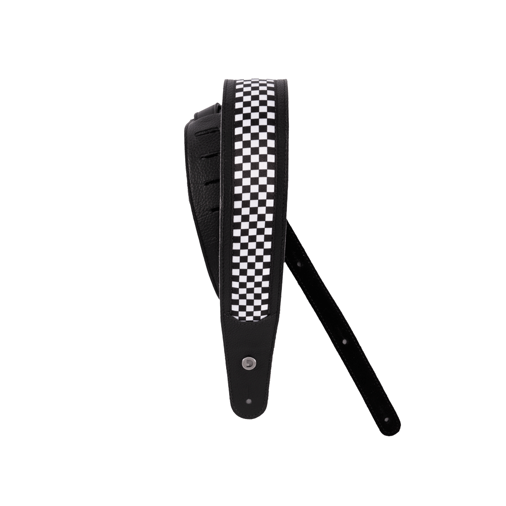 Hybrid Leather Guitar Strap, Checkered