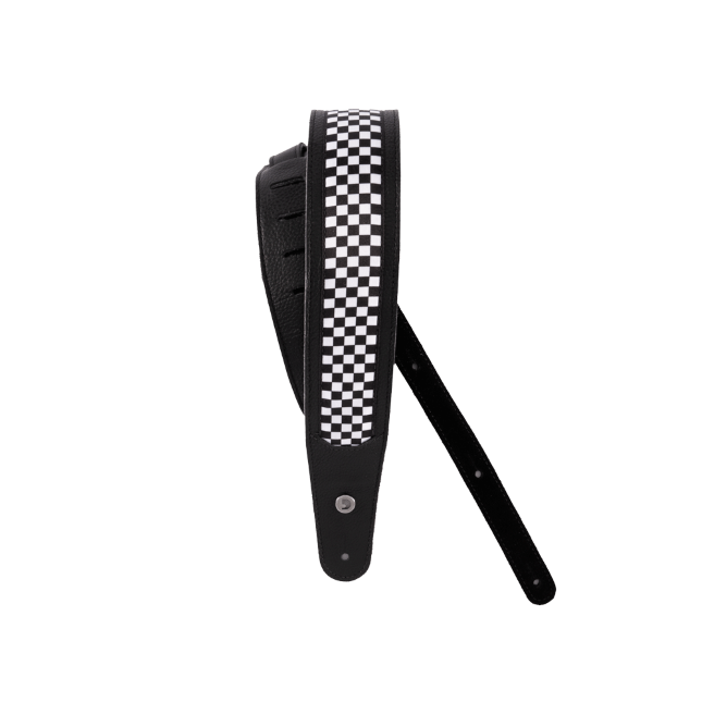 Hybrid Leather Guitar Strap, Checkered