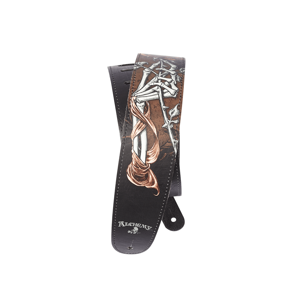 D'Addario Alchemy Leather Guitar Strap, Cryptorosa