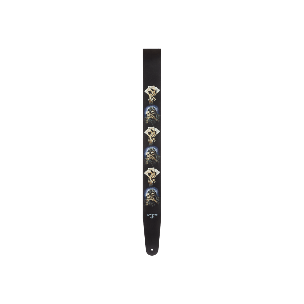 D'Addario Alchemy Leather Guitar Strap, Reapers Ace