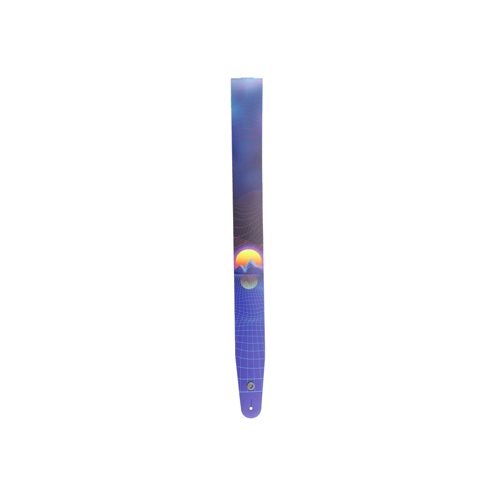 D'Addario Outrun Printed Leather Guitar Strap, Sunset