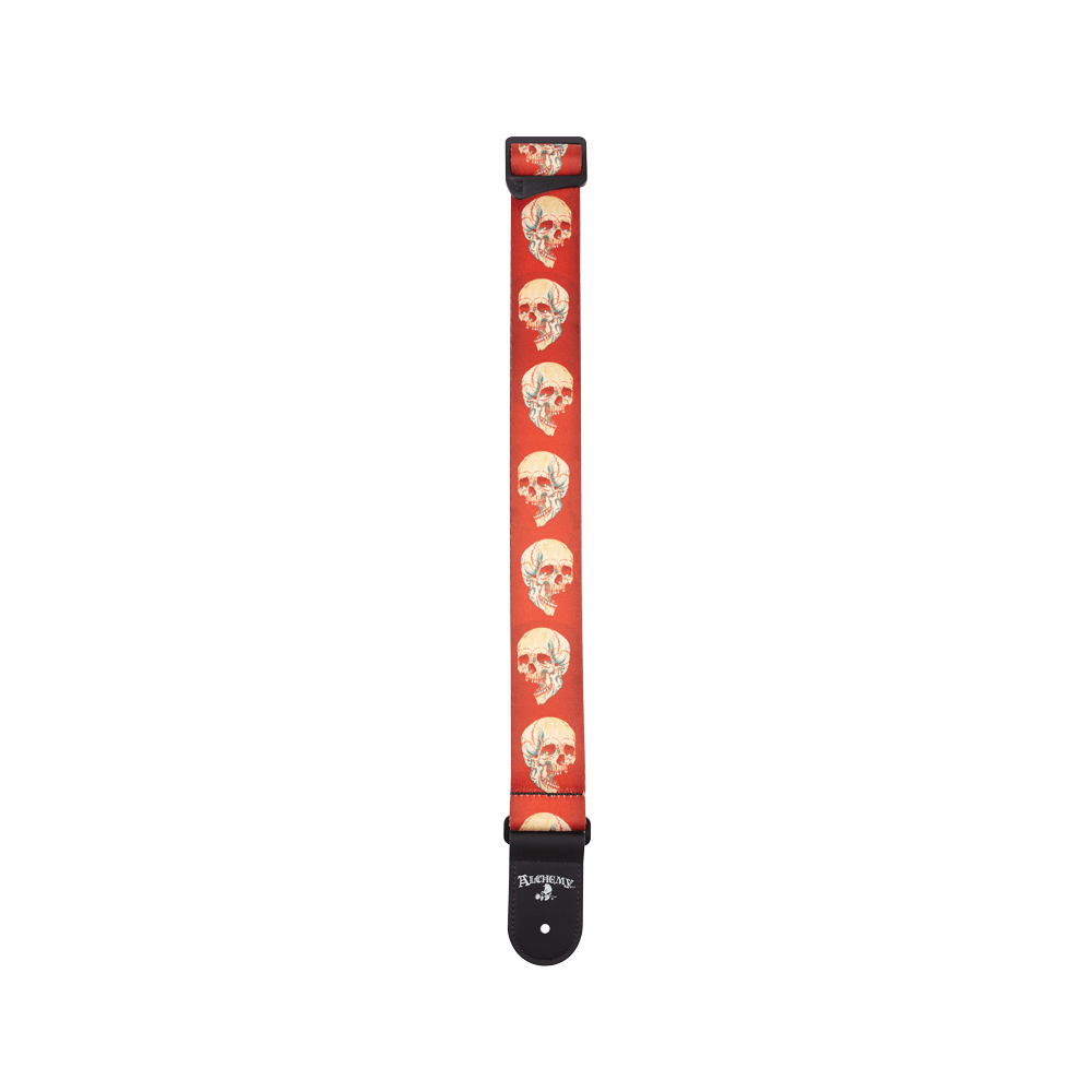 D'Addario Alchemy Guitar Strap, Live Life Skull