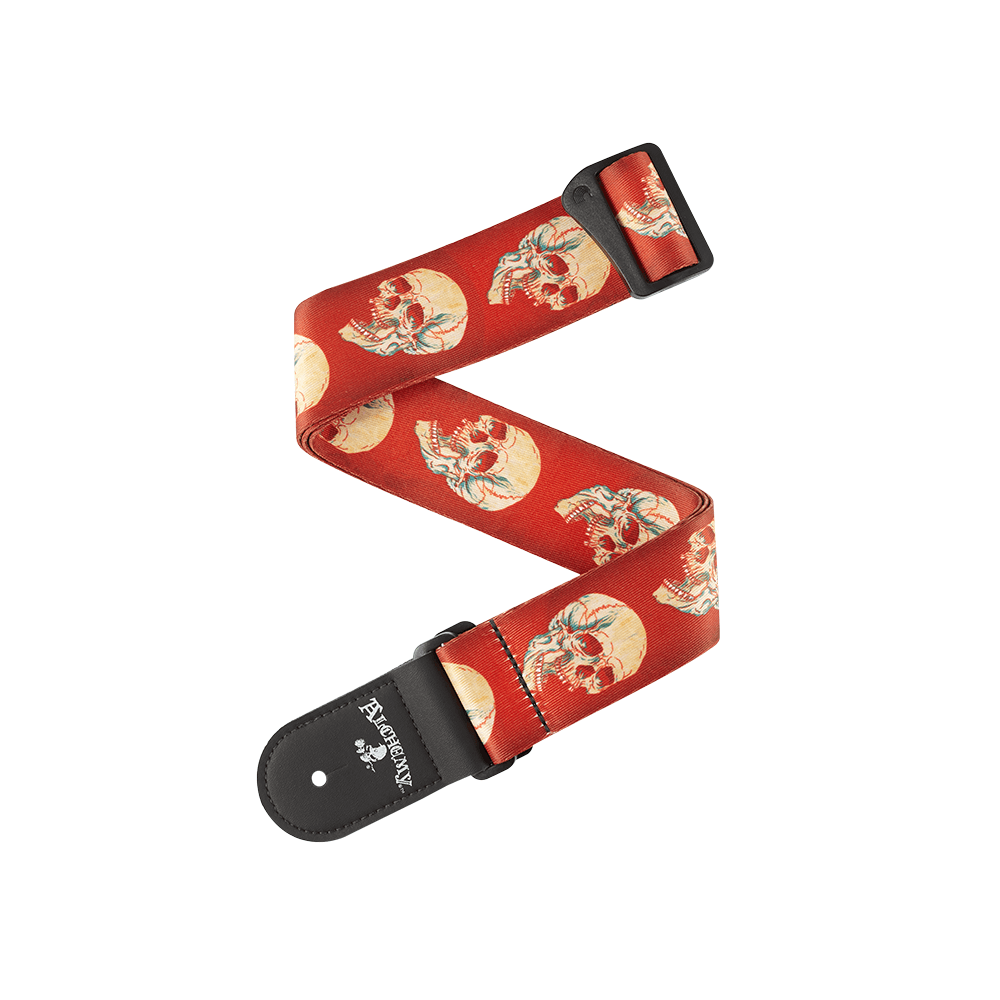 D'Addario Alchemy Guitar Strap, Live Life Skull