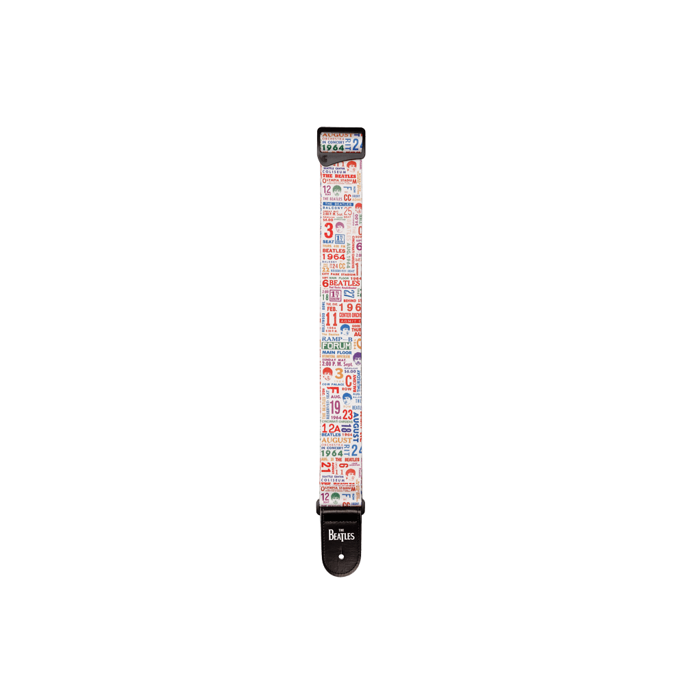 D'Addario Beatles 1964 US Tour Ticket Stubs Guitar Strap, Multi Color