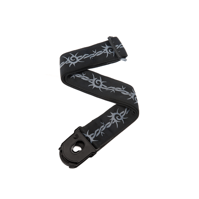 Planet Lock Locking Guitar Strap, Barbed Wire