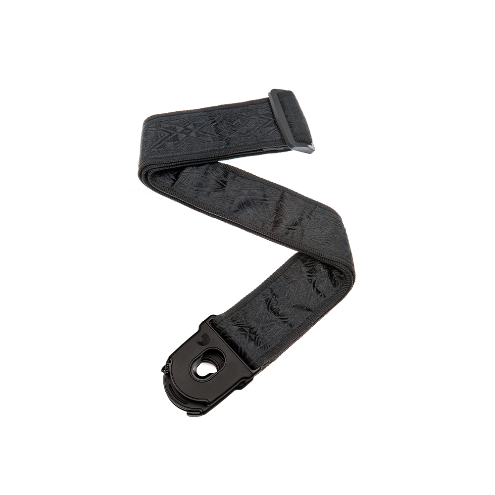 D'Addario Planet Lock Guitar Strap, Black Satin