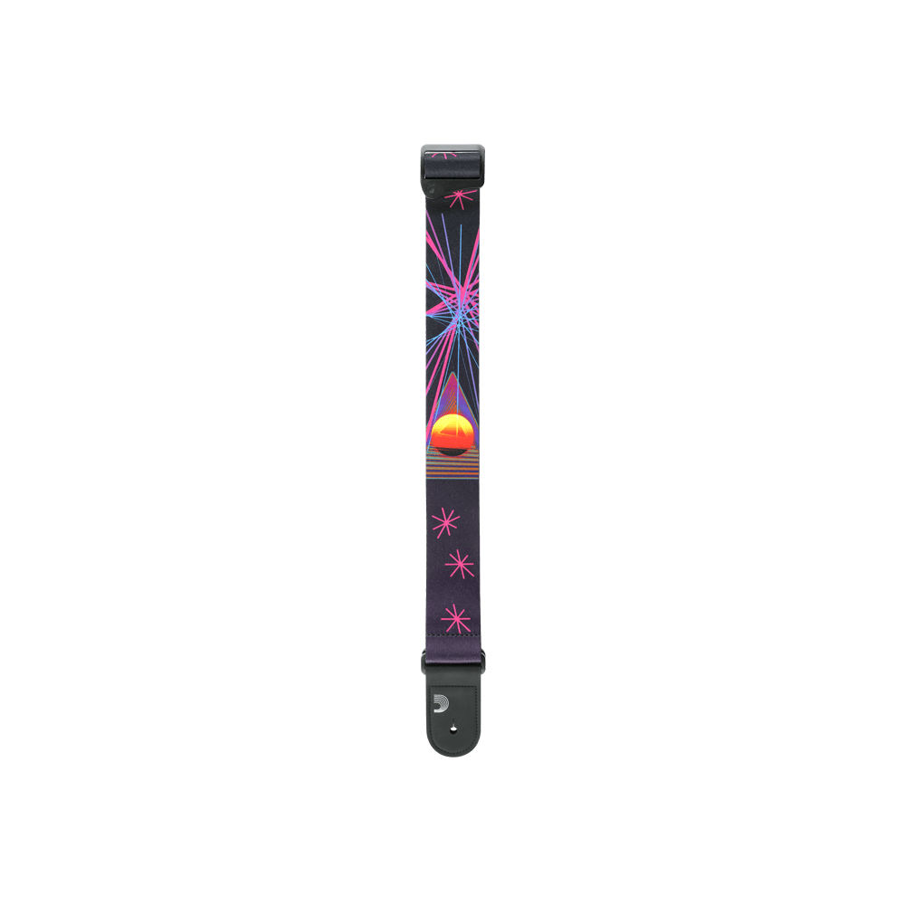 D'Addario Outrun Polyester Guitar Strap, Neon Stars