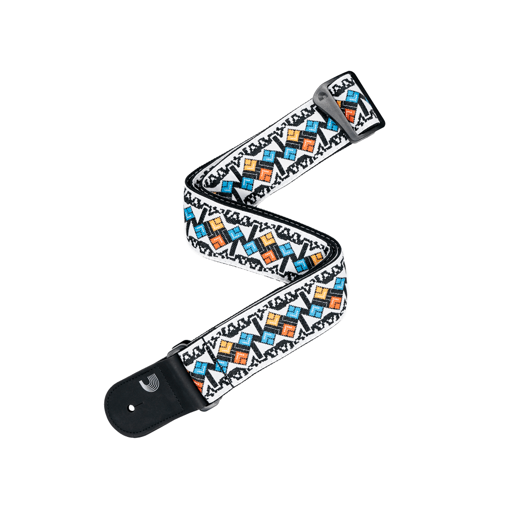 D'Addario Eco Jacquard Woven Guitar Strap, White