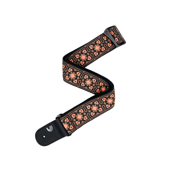 Eco Woven Guitar Strap, Brown &amp; Orange