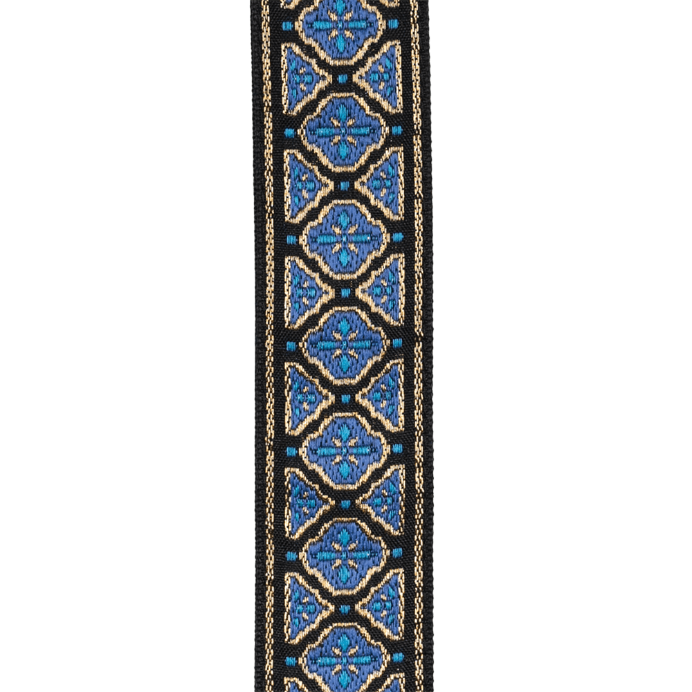 D'Addario Eco Woven Guitar Strap, Blue & Gold