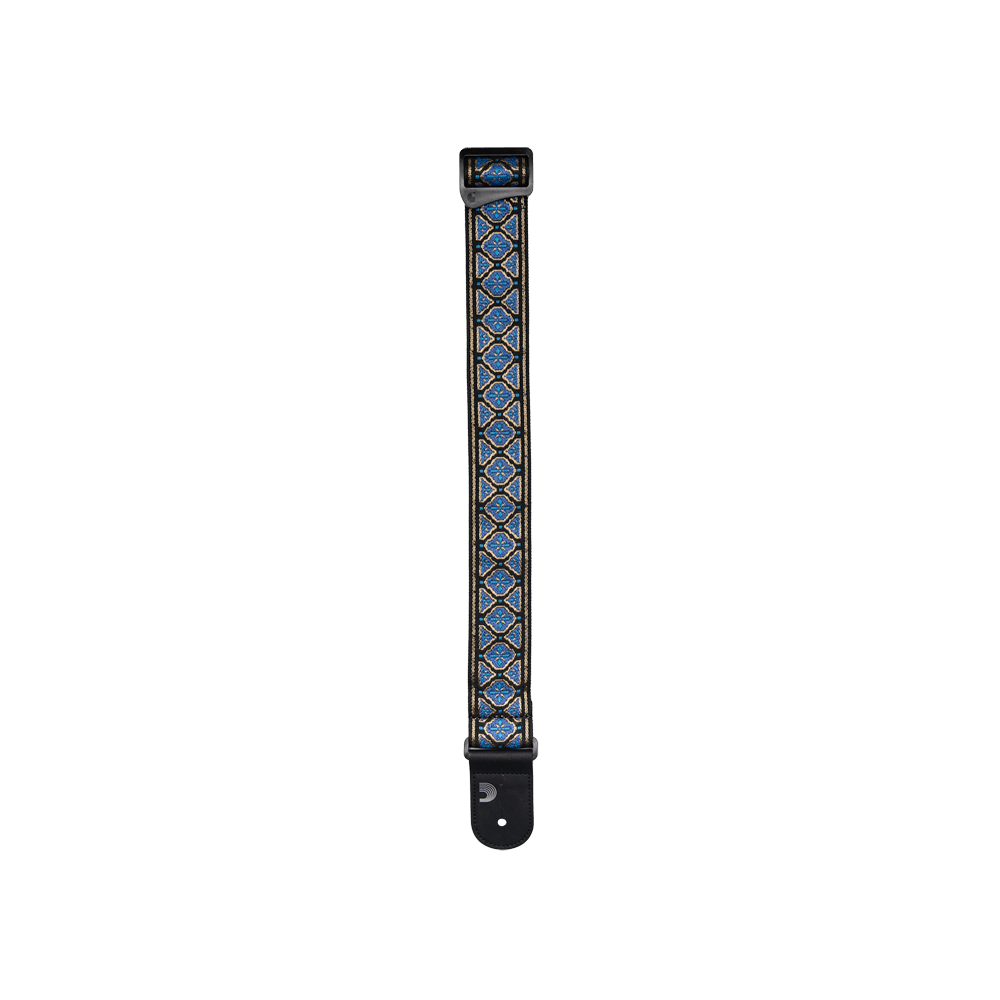 D'Addario Eco Woven Guitar Strap, Blue & Gold