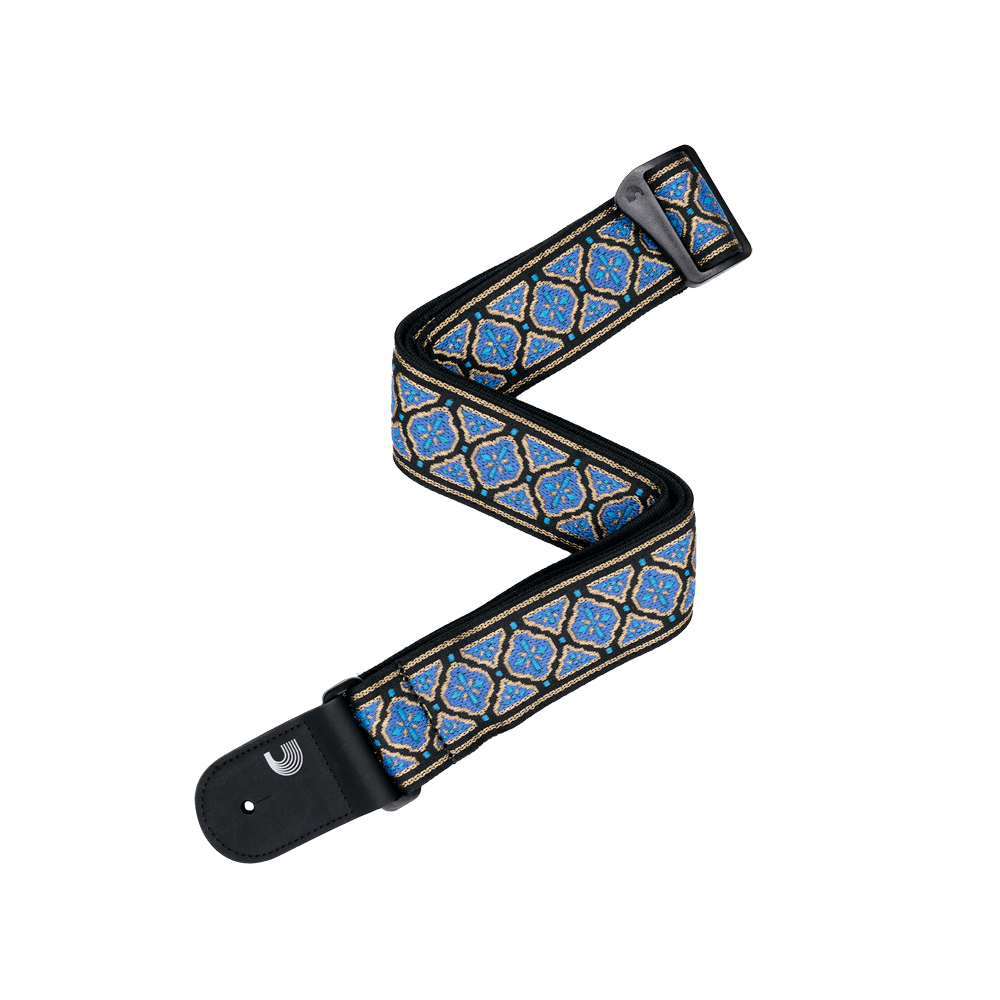 D'Addario Eco Woven Guitar Strap, Blue & Gold