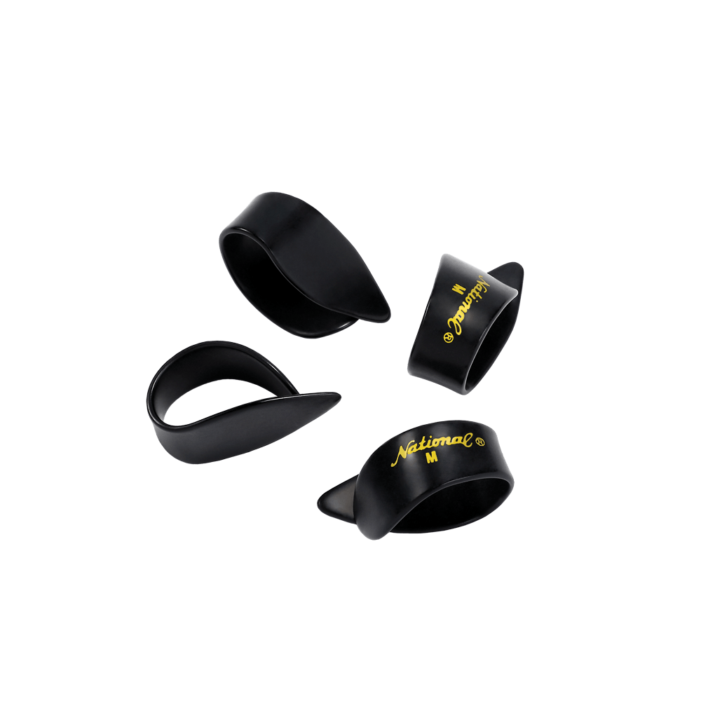 D'Addario National Celluloid Thumb Picks, Medium Black - 4-Pack